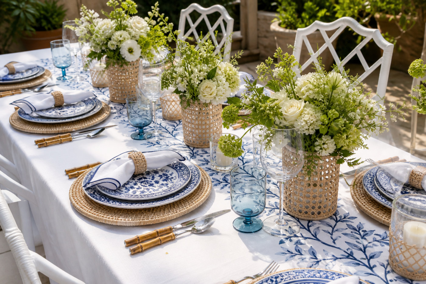 Blue Shavuos Tablescape