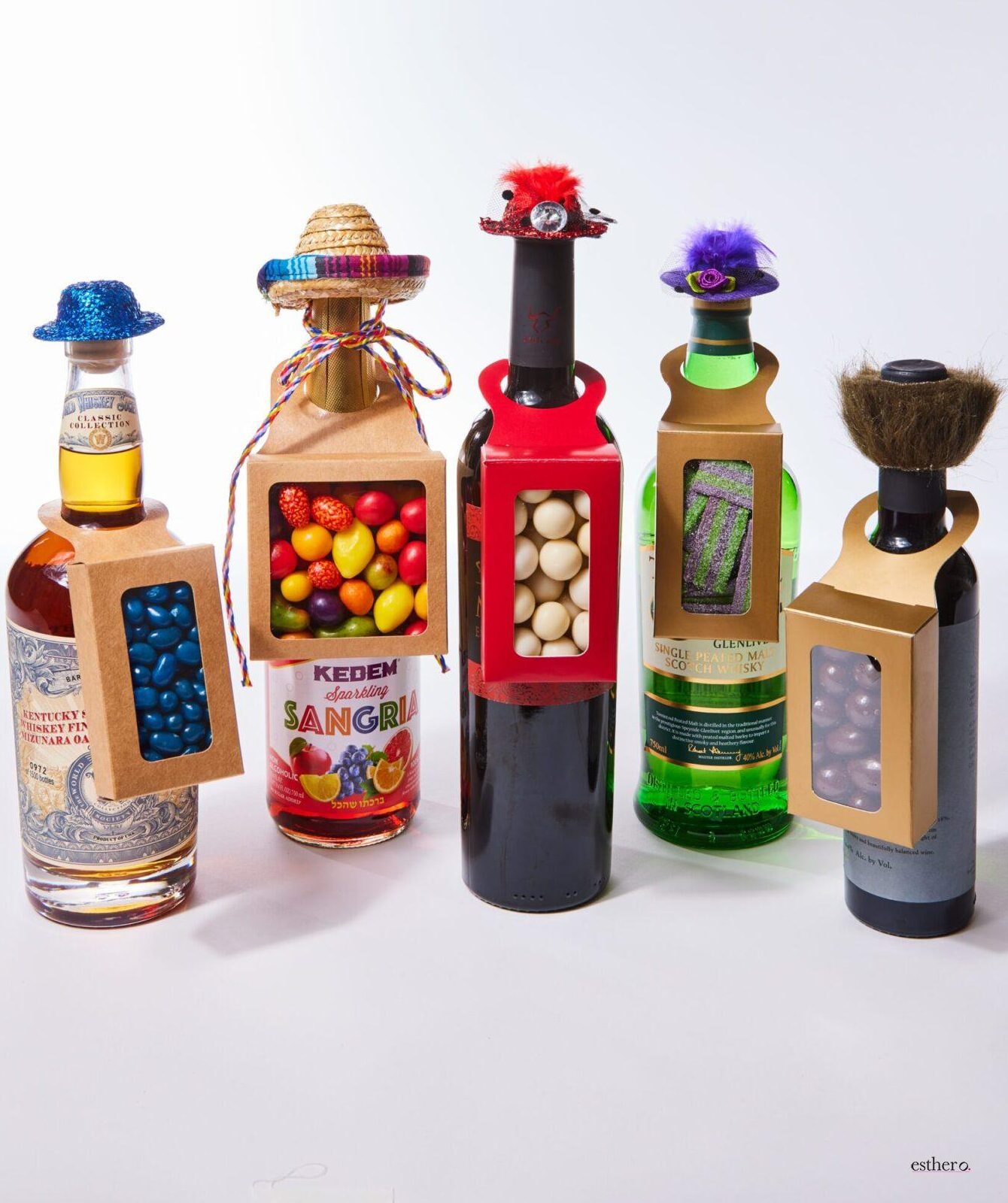 dressed up wine bottles
