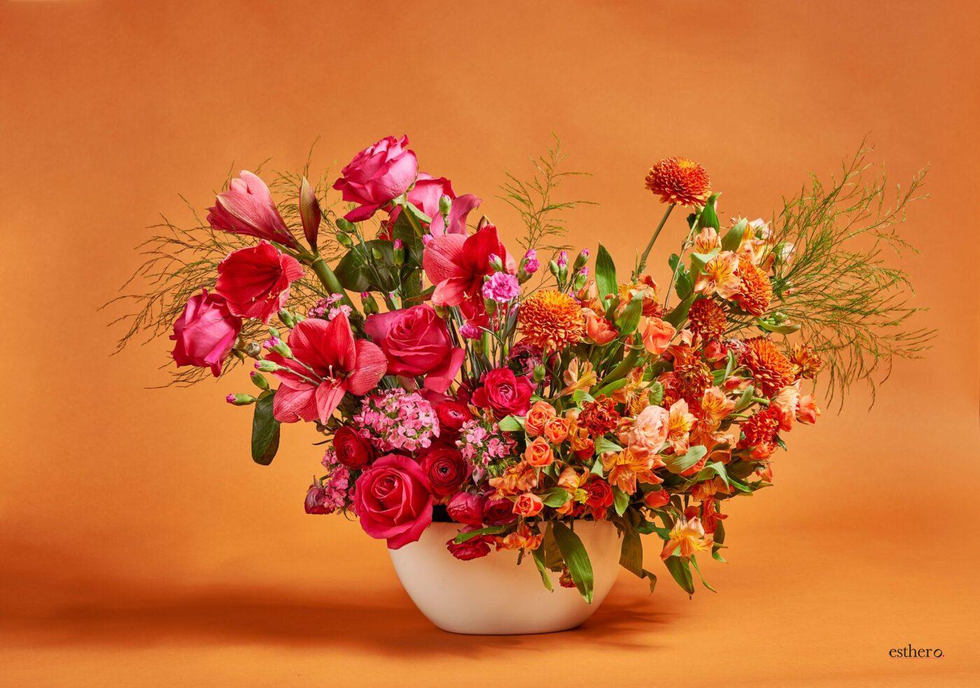 A Symetrical Two Tone Flower Arrangement
