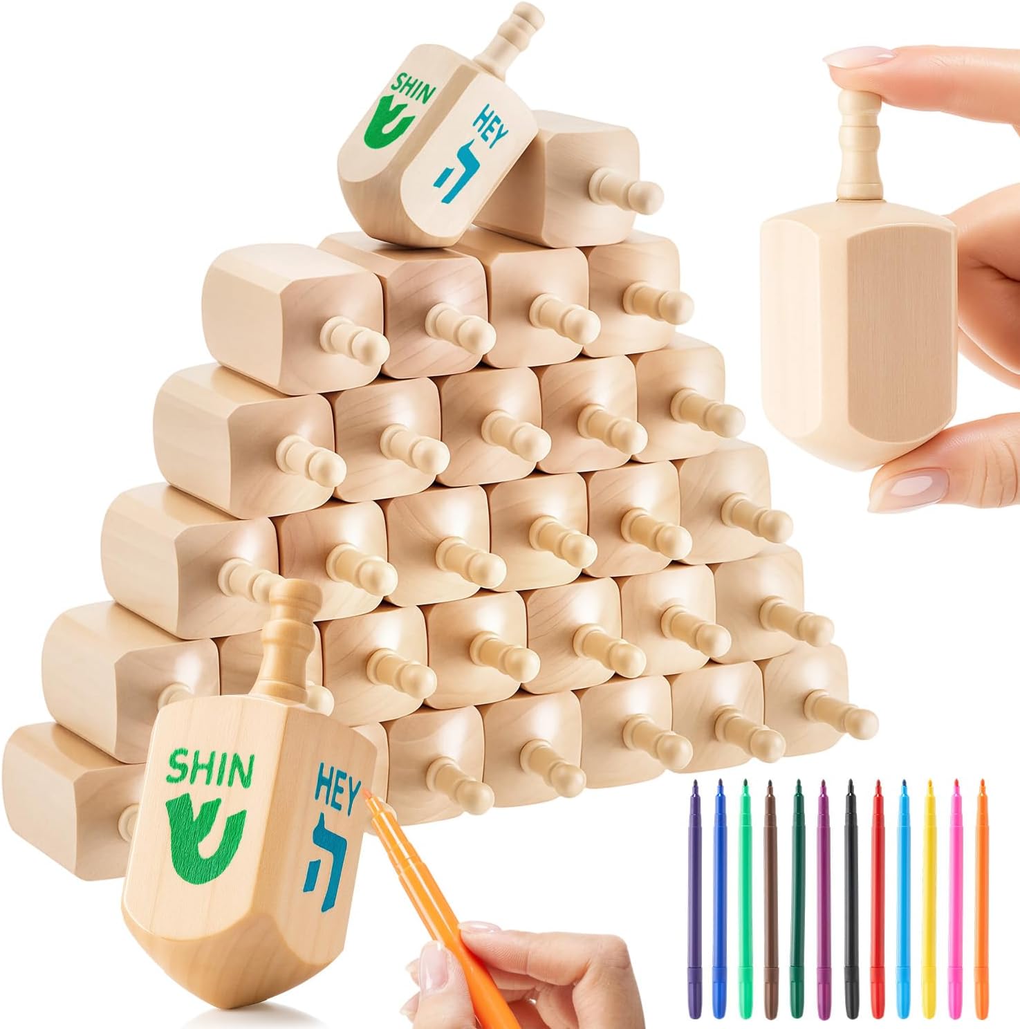Chanukah Wooden Dreidel