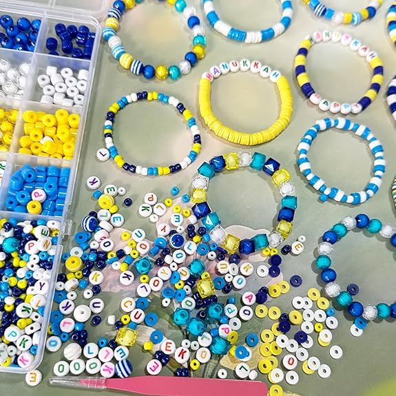Happy Chanukah Bead Bracelet Set