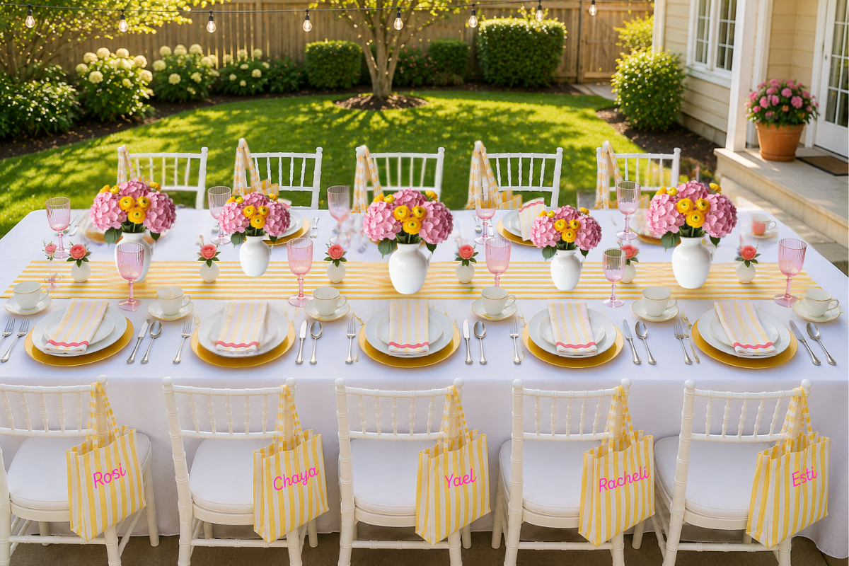 Pink & Yellow Garden Party Tablescape