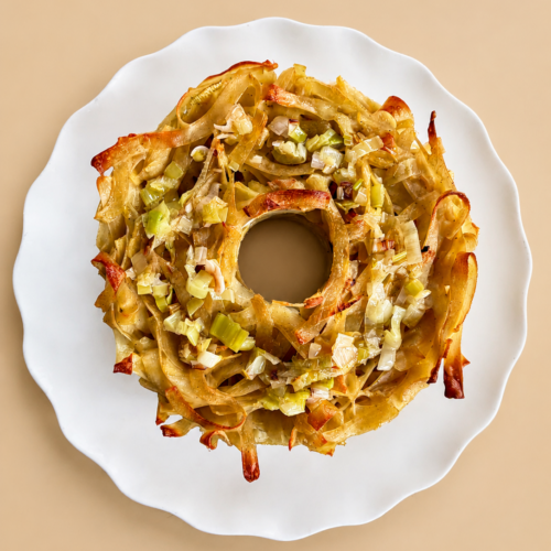 Salt and Pepper "Leek-shen" Kugel