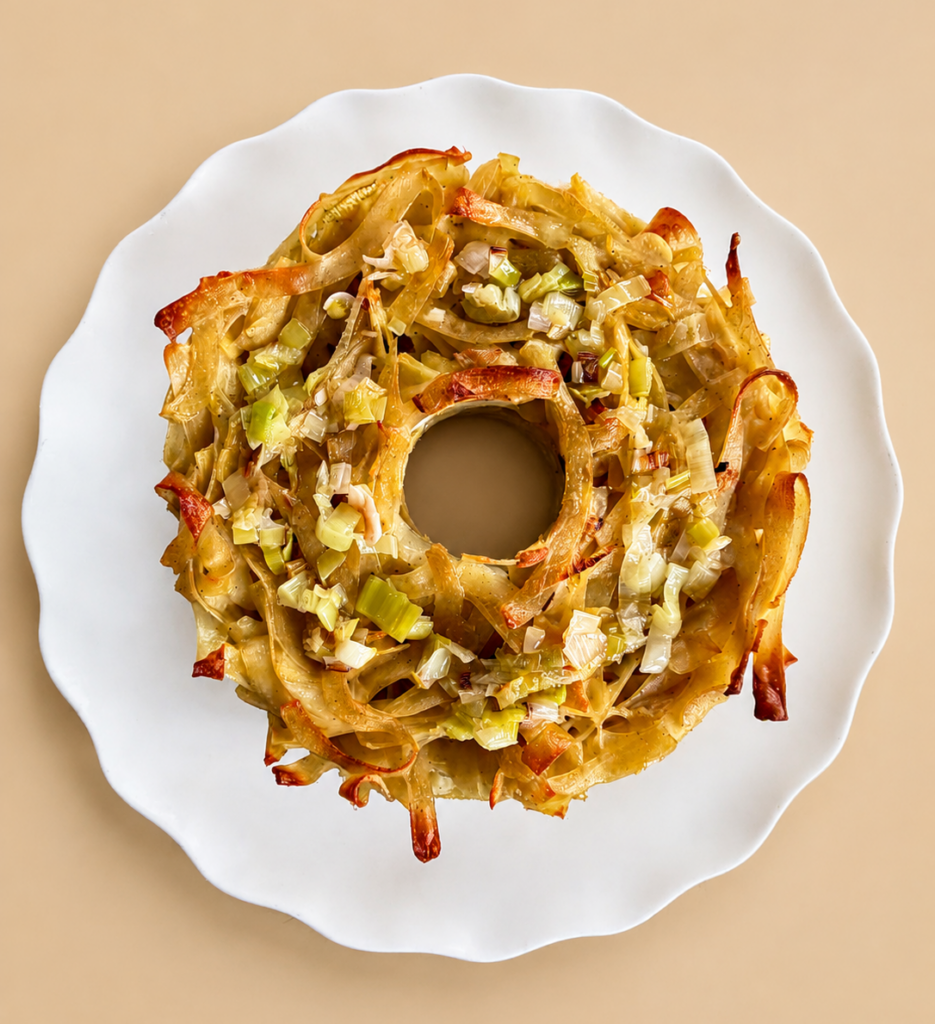 Salt and Pepper "Leek-shen" Kugel