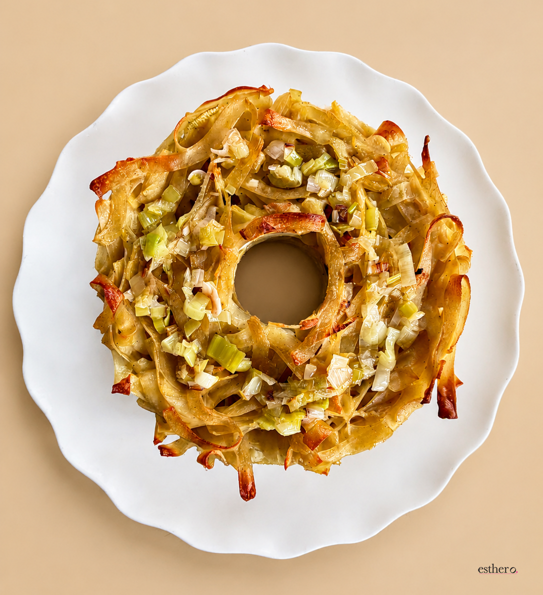 Salt and Pepper "Leek-shen" Kugel